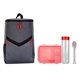 aerial view a red victory cooler backpack ultimate lunch drink set, image 1 of 2