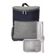 a grey quilted cooler backpack ultimate lunch drink set