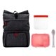 aerial view a red x line backpack cooler lunch to go combo set, image 1 of 2