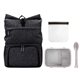 aerial view a grey x line backpack cooler lunch to go combo set, image 1 of 2