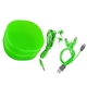 aerial view a green carry all cable buds set, image 1 of 2