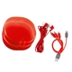 aerial view a red carry all cable buds set, image 1 of 2