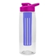 a clear bottle & pink lid & blue infuser the flair - 26 oz transparent tritan(tm) bottle with drink thru lid and large infuser