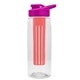 a clear bottle & pink lid & red infuser the flair - 26 oz transparent tritan(tm) bottle with drink thru lid and large infuser