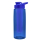 a transparent blue bottle & royal blue lid & blue infuser the flair - 26 oz transparent tritan(tm) bottle with drink thru lid and large infuser