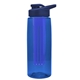 a transparent blue bottle & navy blue lid & blue infuser the flair - 26 oz transparent tritan(tm) bottle with drink thru lid and large infuser