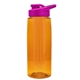 a transparent orange bottle & pink lid & orange infuser the flair - 26 oz transparent tritan(tm) bottle with drink thru lid and large infuser