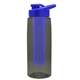 a smoke bottle & royal blue lid & blue infuser the flair - 26 oz transparent tritan(tm) bottle with drink thru lid and large infuser