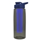 a smoke bottle & navy blue lid & blue infuser the flair - 26 oz transparent tritan(tm) bottle with drink thru lid and large infuser