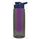 a smoke bottle & navy blue lid & violet infuser the flair - 26 oz transparent tritan(tm) bottle with drink thru lid and large infuser
