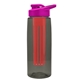 a smoke bottle & pink lid & red infuser the flair - 26 oz transparent tritan(tm) bottle with drink thru lid and large infuser