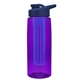 a transparent violet bottle & navy blue lid & blue infuser the flair - 26 oz transparent tritan(tm) bottle with drink thru lid and large infuser