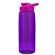 a transparent violet bottle & pink lid & violet infuser the flair - 26 oz transparent tritan(tm) bottle with drink thru lid and large infuser