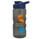 a smoke bottle & navy blue lid & cyan mixing ball mini mountain 22 oz tritan(tm) shaker bottle with drink thru lid