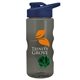 a smoke bottle & navy blue lid & green mixing ball mini mountain 22 oz tritan(tm) shaker bottle with drink thru lid