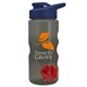 a smoke bottle & navy blue lid & red mixing ball mini mountain 22 oz tritan(tm) shaker bottle with drink thru lid