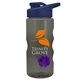 a smoke bottle & navy blue lid & violet mixing ball mini mountain 22 oz tritan(tm) shaker bottle with drink thru lid
