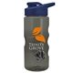 a smoke bottle & navy blue lid & gray mixing ball mini mountain 22 oz tritan(tm) shaker bottle with drink thru lid