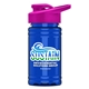 a pink lid & transparent blue bottle upcycle - mini 16 oz rpet sports bottle with drink thru lid - digital