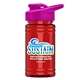 a pink lid & transparent red bottle upcycle - mini 16 oz rpet sports bottle with drink thru lid - digital