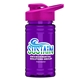 a pink lid & transparent violet bottle upcycle - mini 16 oz rpet sports bottle with drink thru lid - digital