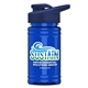 a navy blue lid & transparent blue bottle upcycle - mini 16 oz rpet sports bottle with drink thru lid - digital