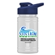 a navy blue lid & eco white bottle upcycle - mini 16 oz rpet sports bottle with drink thru lid - digital