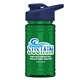 a navy blue lid & transparent green bottle upcycle - mini 16 oz rpet sports bottle with drink thru lid - digital