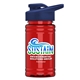 a navy blue lid & transparent red bottle upcycle - mini 16 oz rpet sports bottle with drink thru lid - digital