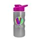 a pink lid & silver bottle mini peak - 22 oz tritan(tm) metalike bottle with drink thru lid and digital imprint