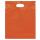 aerial view a orange lo - density die cut bag with bottom gusset, image 1 of 2