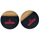 a wood nightfall 2 pc. slate acacia wood coaster set