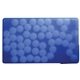 aerial view a translucent blue post card with rectangle credit card mints, image 1 of 3