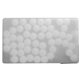 aerial view a translucent frost post card with rectangle credit card mints, image 1 of 3