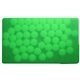 aerial view a translucent green post card with rectangle credit card mints, image 1 of 3