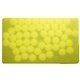 aerial view a translucent yellow post card with rectangle credit card mints, image 1 of 3