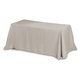 aerial view a gray 3- sided color printed 6 table cover throw, image 1 of 2