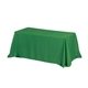 a kelly green 3- sided color printed 6 table cover throw