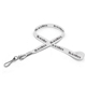 aerial view a white 1/2 silkscreened flat lanyard w / j hook, image 1 of 2