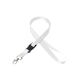 aerial view a white 5/8 silkscreened flat lanyard w / detachable buckle, image 1 of 2