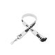 aerial view a white 5/8 flat lanyard w / sew on breakaway, image 1 of 2