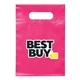 aerial view a pink heat transfer non - woven die cut bag, image 1 of 2