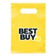 aerial view a yellow heat transfer non - woven die cut bag, image 1 of 2
