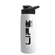 a white bottle & black lid flair tritan(r) metallike bottle with drink - thru lid - 26 oz