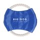 a blue/white dog rope frisbee with custom logo
