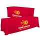a cherry-pms 1795 serged convertible table throw - 6 to 8 - full color