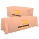 a peach-pms 162 serged convertible table throw - 6 to 8 - full color
