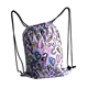 a white magic drawstring tote bag 13 x 16