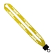 aerial view a yellow 3/4 polyester lanyard with plastic clamshell and o - ring, image 1 of 2
