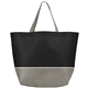 aerial view a black julian two - tone - non - woven tote bag, image 1 of 2